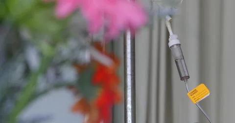 IV Drip Flowers in the foreground Video stock 41751932