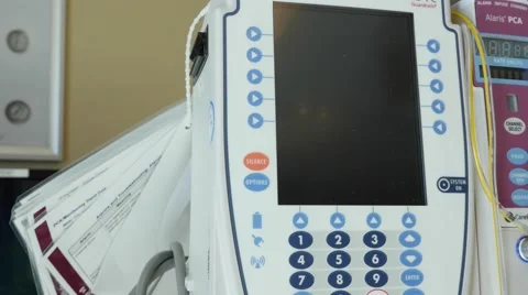 An IV drip machine in a hospital Stock Footage