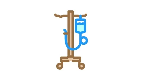 Iv drip stand surgeon color icon animation Stock Footage 327257042