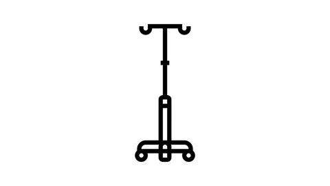 Iv drip stand surgeon line icon animation Stock Footage 326124603