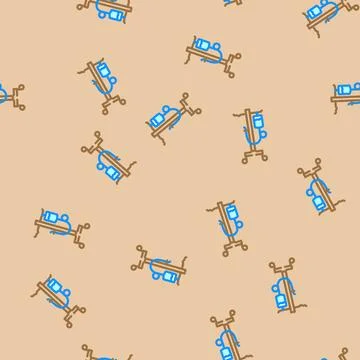 Iv drip stand surgeon vector seamless pattern イラスト素材