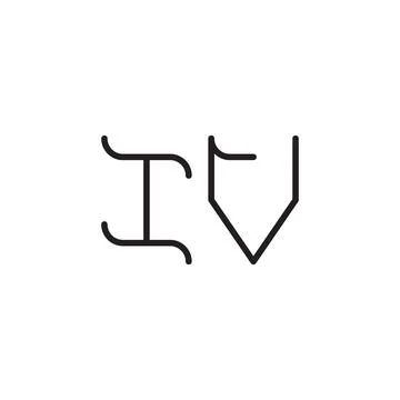 Iv initial letter vector logo icon Stock Illustration
