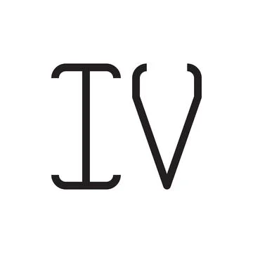 Iv initial letter vector logo icon Stock Illustration