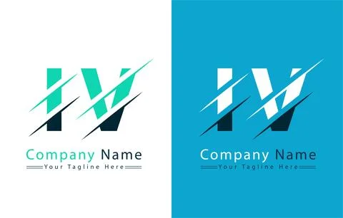 IV Letter Logo Vector Design Concept Elements Stock Illustration