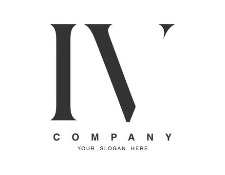 IV logo design. Initial letter i and v serif font style. Creative classic c.. Stock Illustration