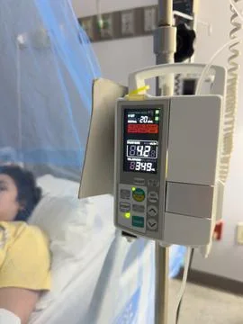IV machine with screen display Stock Photos