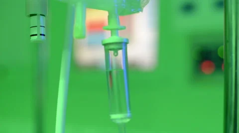 IV soluion close up in surgery room Stock Footage 45294643