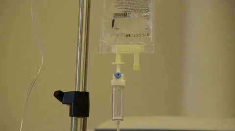 IV solution infusion on stand in Hospital emergency room, Israel Stock Footage 45294792
