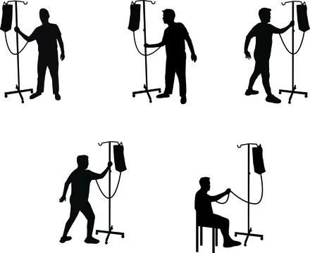 Iv stand vector silhouettes Stock Illustration
