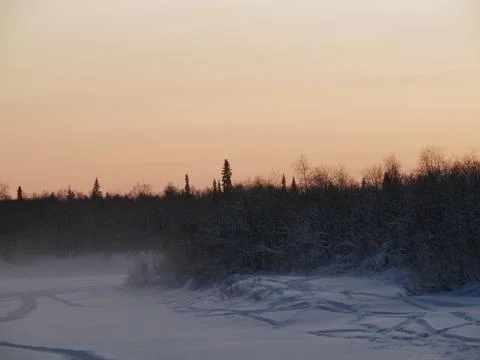 Ivalo river sunset Stock Photos