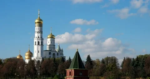 Ivan the Great bell tower, Cathedrals of the Moscow Kremlin Stock Footage 68914342