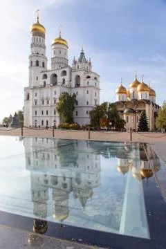 Ivan the Great Bell Tower. Inside of Moscow Kremlin Stock Photos