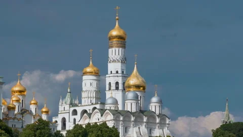 Ivan the Great tower, hyper lapse, Kremlin of Moscow, Russia Stock Footage 221471341