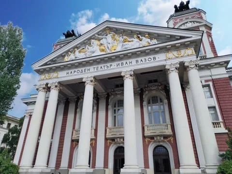 Ivan Minchov Vazov Theatre in Sofia. Bulgaria Stock-Footage 197398086
