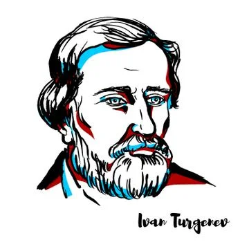 Ivan Turgenev Stock Illustration