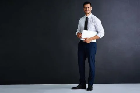 Ive got the skills and technology to succeed. Studio portrait of a young Stock Photos