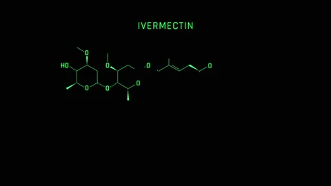 Ivermectin Skeletal Formula or Molecular Structure Symbol Neon Animation Stock Footage 156649357