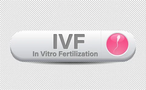 IVF button, In vitro fertilization. Query in the search bar of an Internet .. 库存插图