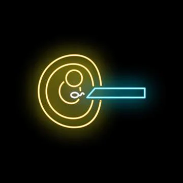 Ivf fertilization process with neon egg and sperm Stock Illustration