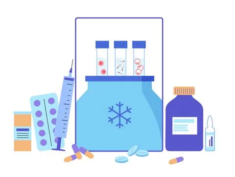 IVF freezing concept Stock Illustration