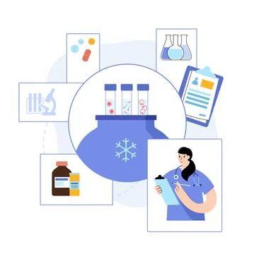 IVF freezing concept Stock Illustration