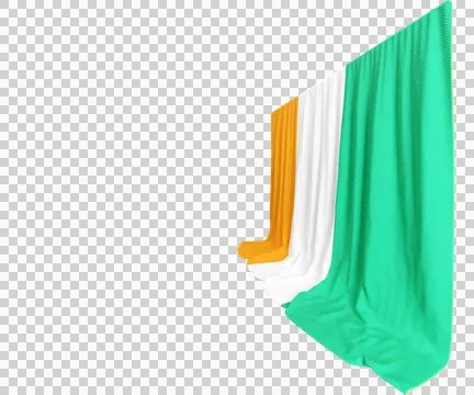 Ivorian Flag Curtain in 3D Rendering Celebrating Co?te dIvoire's Diversity Stock Illustration