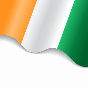 Ivorian flag wavy abstract background. Vector illustration. Stock Illustration
