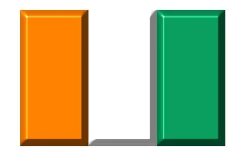 Ivory Coast 3D Flag Stock Illustration