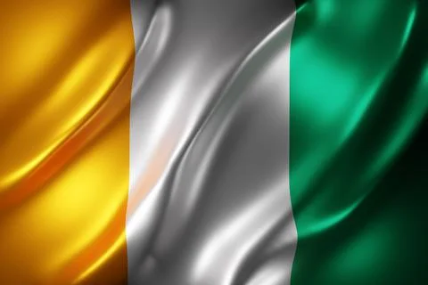 Ivory Coast 3d flag Stock Illustration