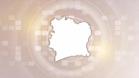 Ivory Coast Animated Map Video stock 275634631