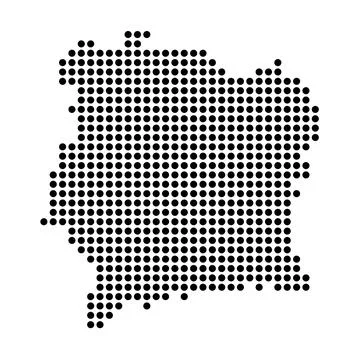 Ivory Coast dotted vector map Stockillustratie