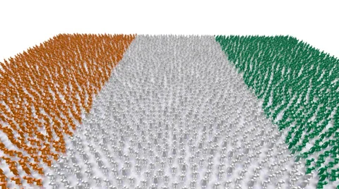 Ivory Coast Flag Crowd 스톡 동영상 34610636