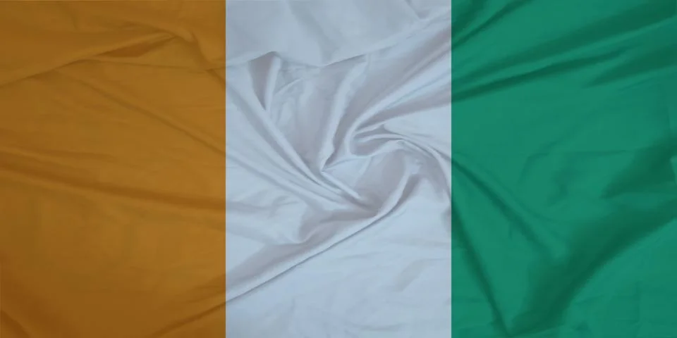 Ivory Coast Flag fabric rippling in the wind Stock Photos