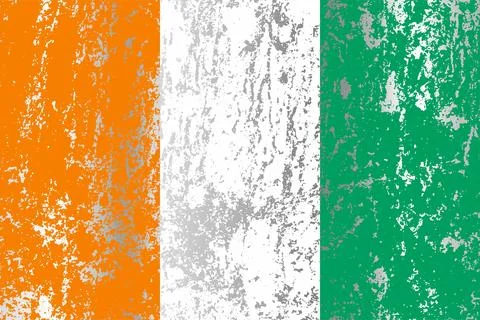 Ivory Coast flag with grunge effect. Stock Illustration