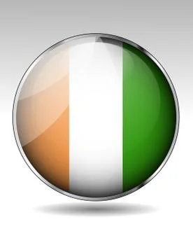Ivory coast flag icon Stock Illustration