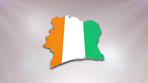Ivory Coast Flag on Map Stock Footage 277946478