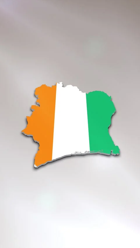 Ivory Coast Flag on Map Stock Footage 278173546