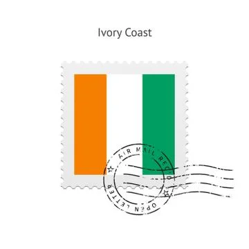 Ivory Coast Flag Postage Stamp. Illustration