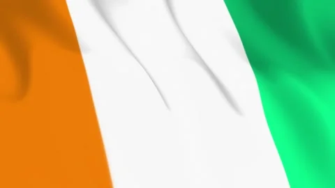 Ivory Coast Flag Seamless Loop 4k 60fps on Sky Background 库存影片 340345593