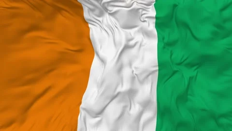 Ivory Coast Flag Seamless Looping Background Waving Slow Motion Stock Footage 233820027