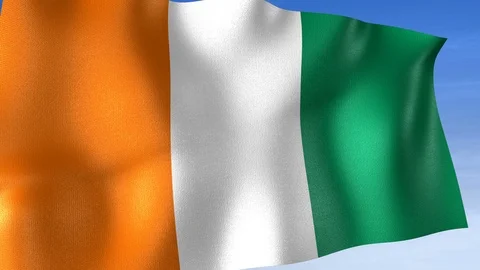 Ivory Coast Flag - Set of 3 Angles with Masks [3WaveSeries] Stock Footage 104590717