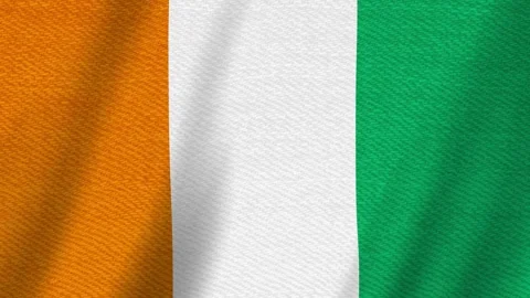 Ivory Coast flag waving background with seamless loop Stock Footage 311734281