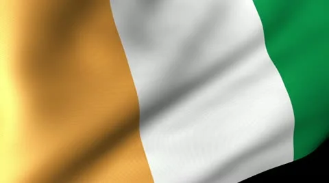 Ivory Coast Flag Waving Stock Footage 12206495