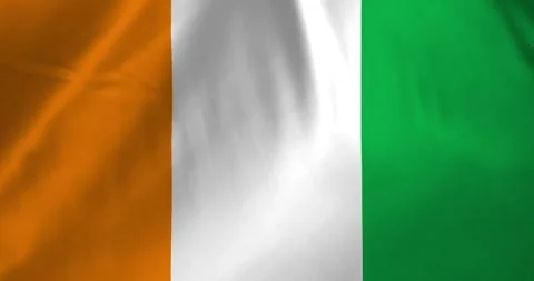 Ivory coast flag waving with the wind background loop video animation Video stock 327172159