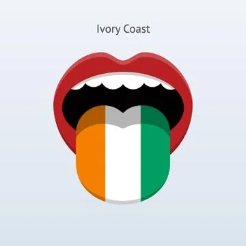 Ivory Coast language. Abstract human tongue. Stockillustratie