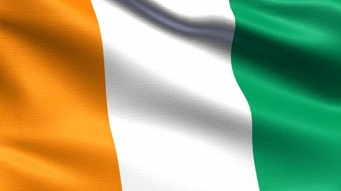 Ivory Coast Looping Flag 4K, Seamless looping with highly detailed fabric Stock Footage 106507526