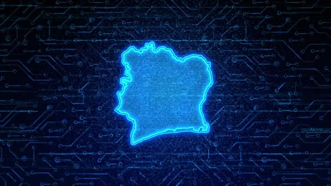 Ivory Coast Map Digital Technology Opener Stock Footage 335081374