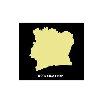 Ivory coast map icon Stock Illustration