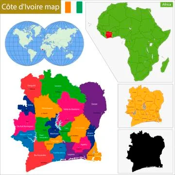 Ivory Coast map Stock Illustration