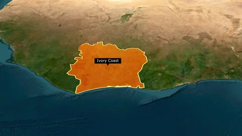 Ivory coast Map New Style Stock Footage 294130941